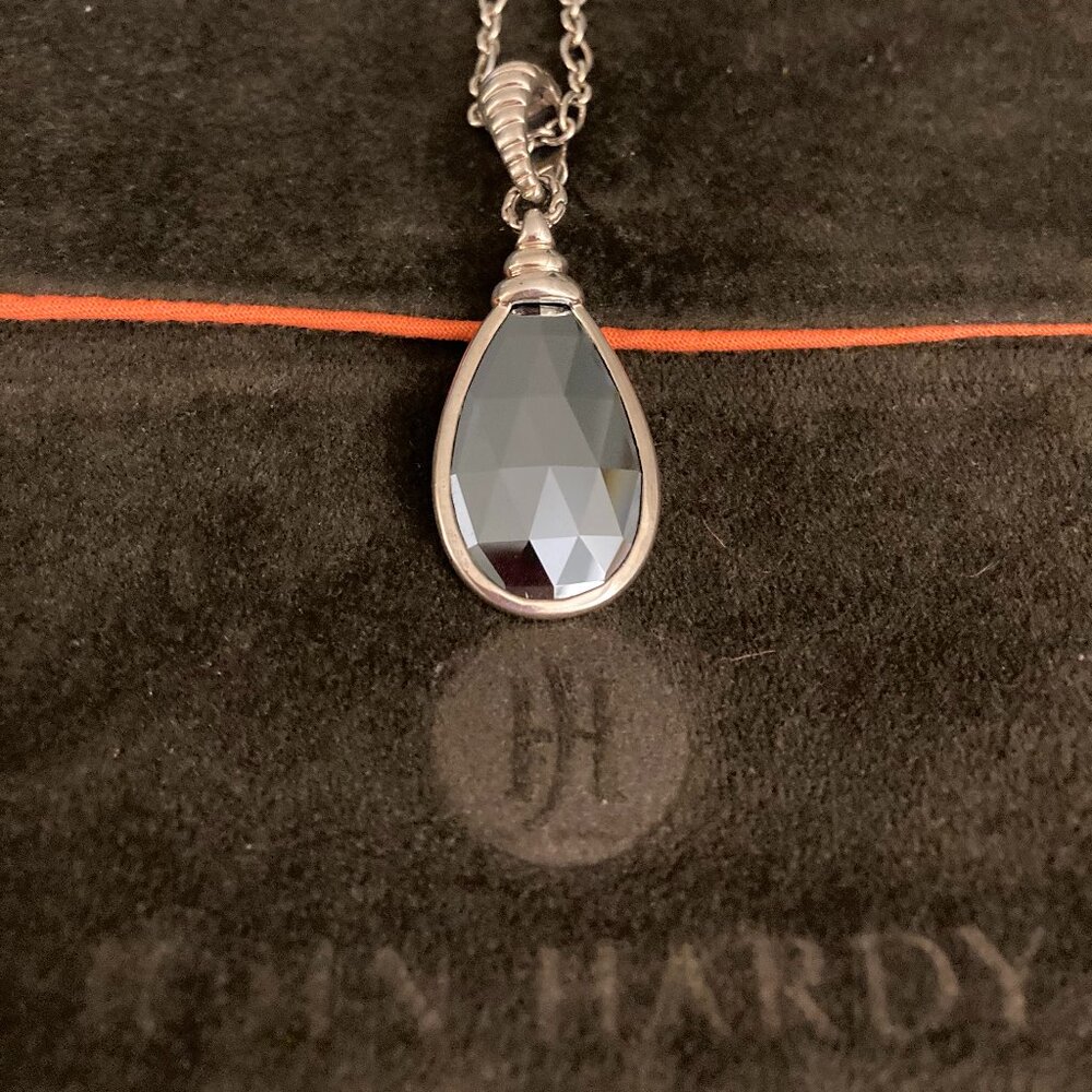 John Hardy Naga collection Hematite/ss pendant